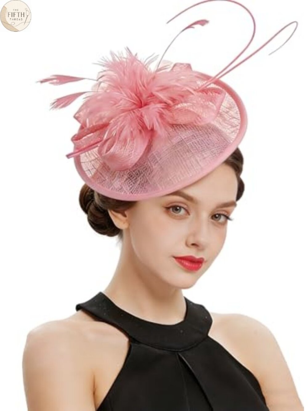 Sinamay Fascinator Hat Floral Feather Pillbox Derby Headband Clip